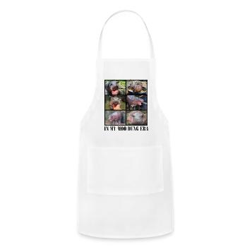 In My Moo Deng Era , Moo Deng Lover - Adjustable Apron - white - Front - Julia (174cm)