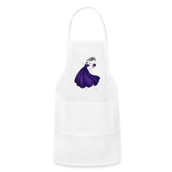 The Rose Waltz in Purple - Adjustable Apron - white - Front - Julia (174cm)