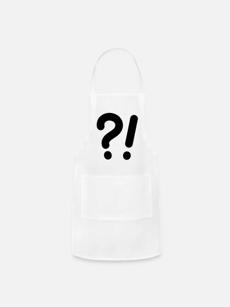 question mark and exclamation point - Adjustable Apron - white