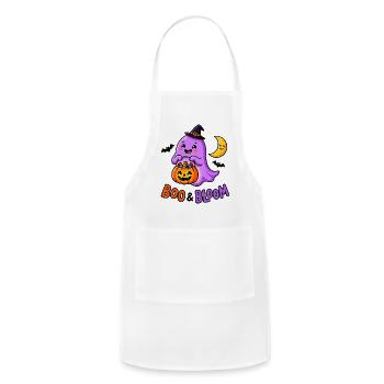 Boo Bloom Halloween Ghost - Adjustable Apron - white - Front - Julia (174cm)