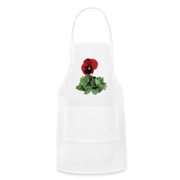 Maroon Pansy - Adjustable Apron - white - Front - Julia (174cm)