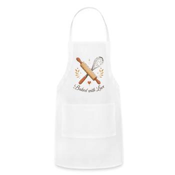 Baked with Love Kitchen Whimsy - Adjustable Apron - white - Front - Julia (174cm)