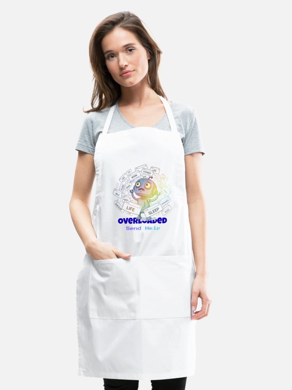 Overloaded Life Robot - Adjustable Apron - white - Front - Julia (174cm)
