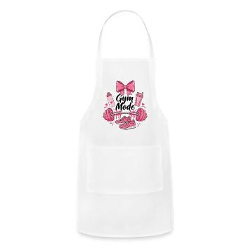 Gym Mode Funny girly sport - Adjustable Apron - white - Front - Julia (174cm)