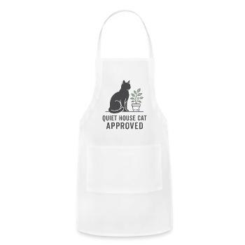 Quiet House Cat Approved - Adjustable Apron - white - Front - Julia (174cm)
