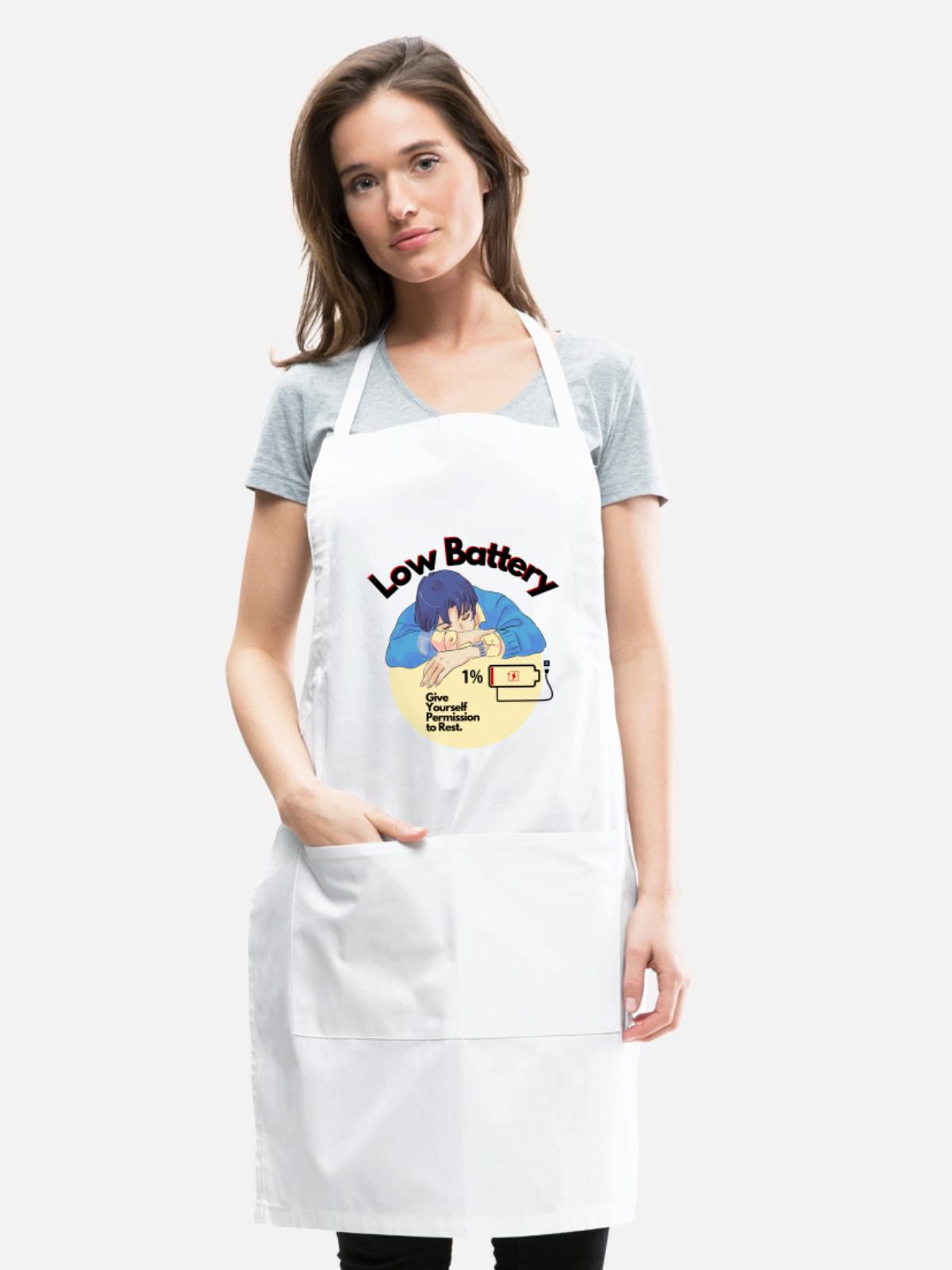 Permission to Rest Battery - Adjustable Apron - white - Front - Julia (174cm)