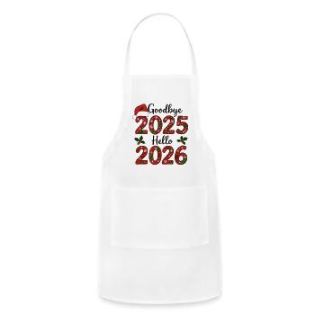 Goodbye 2025 Hello 2026 Holiday Design - Adjustable Apron - white - Front - Julia (174cm)