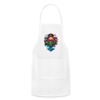 Mystical Lotus Turtle Celestial Fantasy Art - Adjustable Apron - white - Front - Julia (174cm)