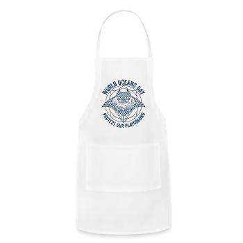 Dive Deep, Protect Oceans - Adjustable Apron - white - Front - Julia (174cm)