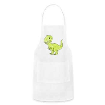 Lime Dino Sketch Tee - Adjustable Apron - white - Front - Julia (174cm)