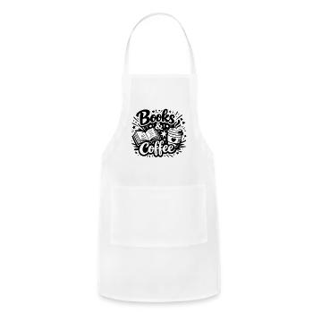 Books and Coffee - Adjustable Apron - white - Front - Julia (174cm)