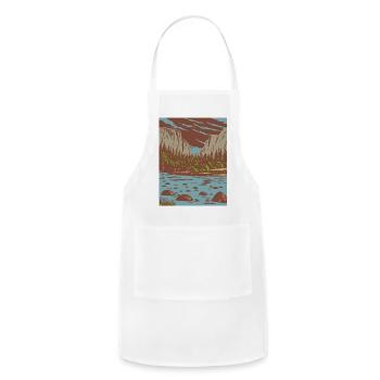 WPA Art El Capitan in Yosemite National Park  - Adjustable Apron - white - Front - Julia (174cm)