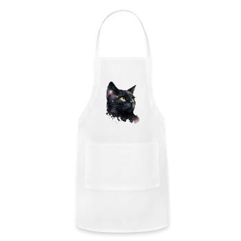 Cosmic Cat Watercolor - Adjustable Apron - white - Front - Julia (174cm)