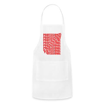 Bold Red Pro Typography Pattern - Adjustable Apron - white - Front - Julia (174cm)