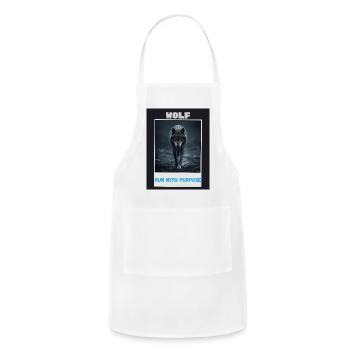 Wolf Run With Purpose - Adjustable Apron - white - Front - Julia (174cm)