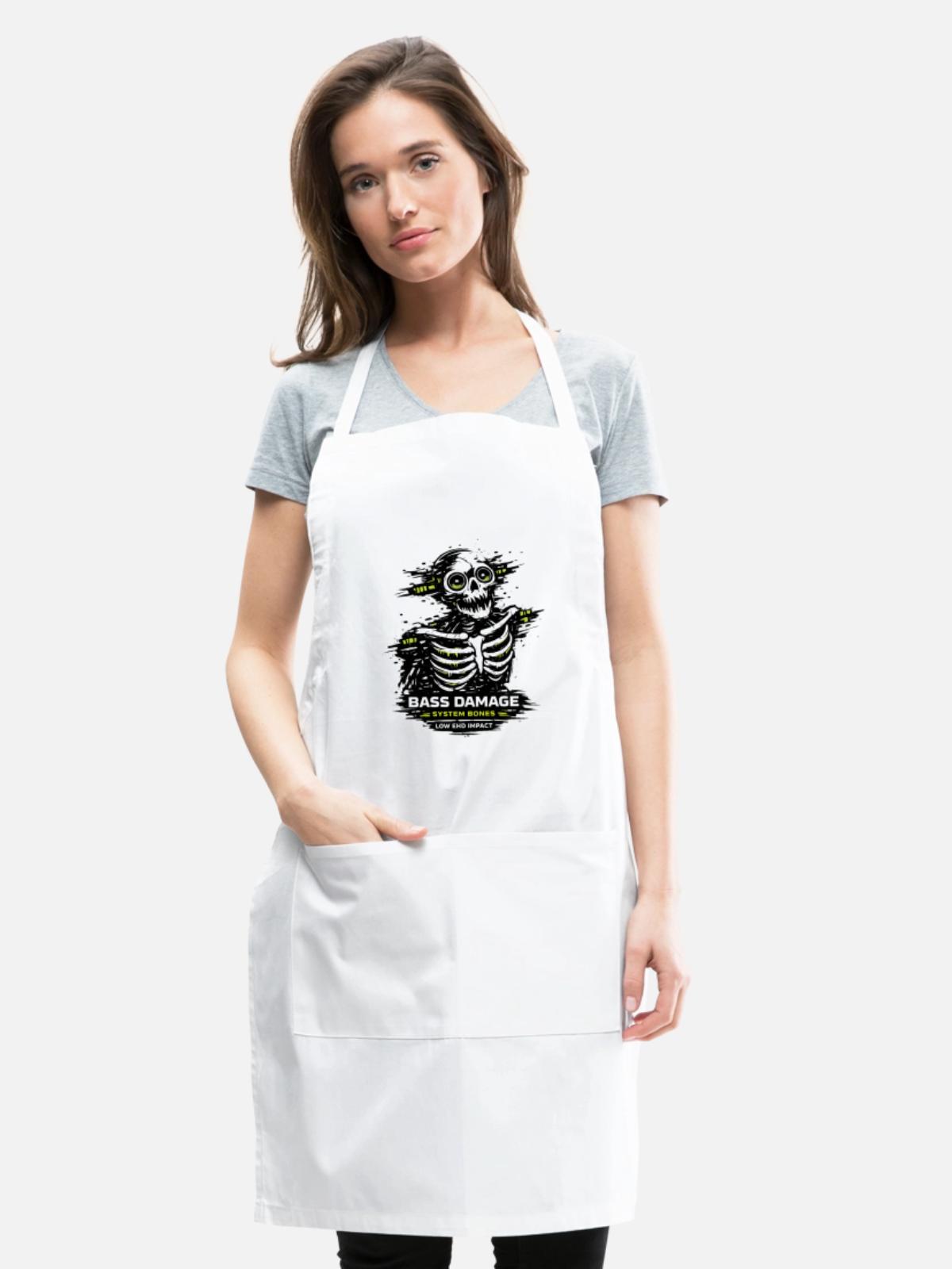 System Bones: Neon Circuit Monster - Adjustable Apron - white - Front - Julia (174cm)
