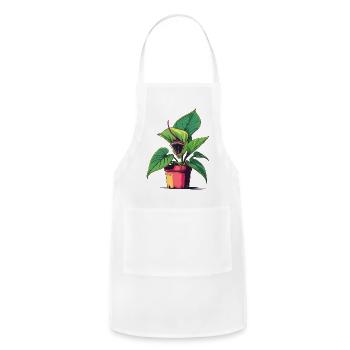 Colorful Carnivorous Plant in Pot - Adjustable Apron - white - Front - Julia (174cm)