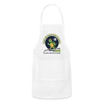 Slow and Steady Runner Turtle - Adjustable Apron - white - Front - Julia (174cm)