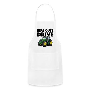 Real guys drive tractor - Adjustable Apron - white - Front - Julia (174cm)