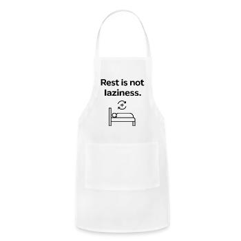 Rest Is Not Laziness Quote Tee - Adjustable Apron - white - Front - Julia (174cm)