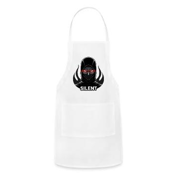 Silent Assassin Mask | Hooded Red Eyes Dark  - Adjustable Apron - white - Front - Julia (174cm)