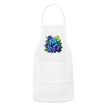 Blue hibiscus tea - Adjustable Apron - white - Front - Julia (174cm)