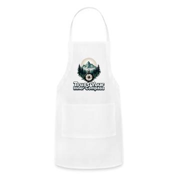 Trust Your Inner Compass, Compass Hiking - Adjustable Apron - white - Front - Julia (174cm)