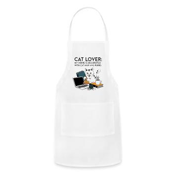 Cat Lover Home Decor: Cat Hair & Purrs - Adjustable Apron - white - Front - Julia (174cm)