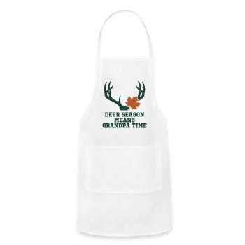 Deer Season Grandpa Time - Adjustable Apron - white - Front - Julia (174cm)