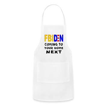 FBIDEN FBI Biden Coming To Your Home Next © - Adjustable Apron - white - Front - Julia (174cm)