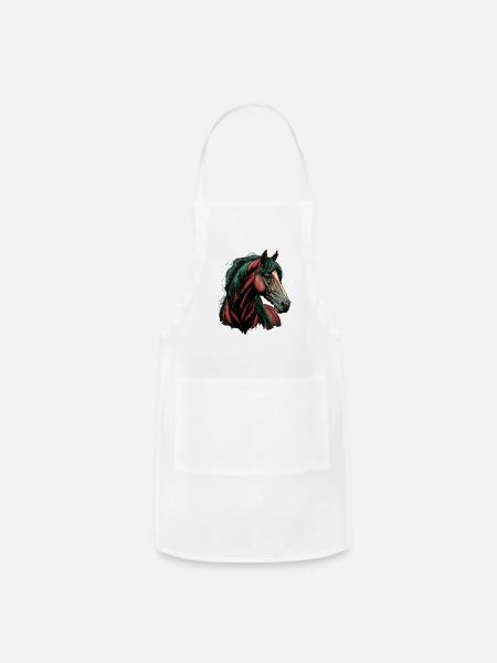 Face of Horse - Adjustable Apron - white