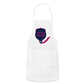 Stopwatch Timer Sports Icon - Adjustable Apron - white - Front - Julia (174cm)