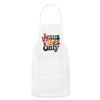 Festive Jesus Vibes Only Design - Adjustable Apron - white - Front - Julia (174cm)