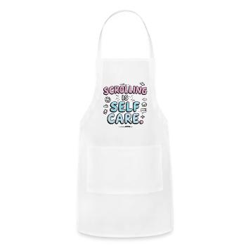Scrolling Is Self Care Doodle - Adjustable Apron - white - Front - Julia (174cm)