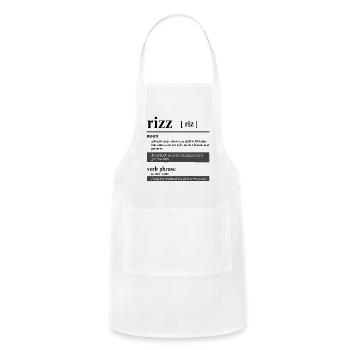 Riz Charm Typography - Adjustable Apron - white - Front - Julia (174cm)