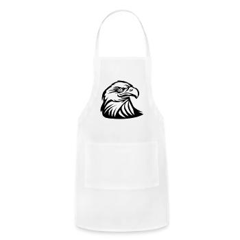 Eagle head tattoo style - Adjustable Apron - white - Front - Julia (174cm)