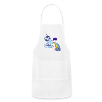 Rainbow Unicorn Poop - Adjustable Apron - white - Front - Julia (174cm)