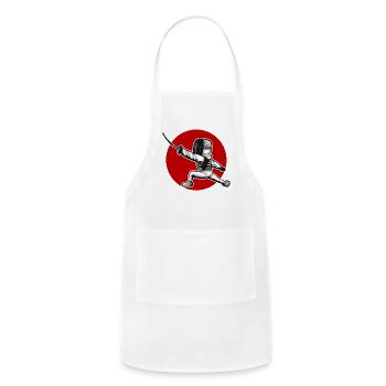 Kawaii Fencing Figure Attacking The Fencing - Adjustable Apron - white - Front - Julia (174cm)