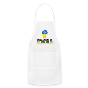 I Need Ammunition Not a Ride 80s - Adjustable Apron - white - Front - Julia (174cm)