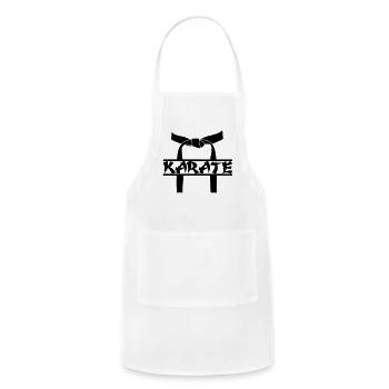 Band or obi in the karate award - Adjustable Apron - white - Front - Julia (174cm)