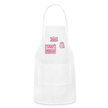 Girly Aesthetic Kitchen Appliances - Adjustable Apron - white - Front - Julia (174cm)