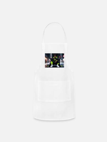 Samurai Gurl - Adjustable Apron - white