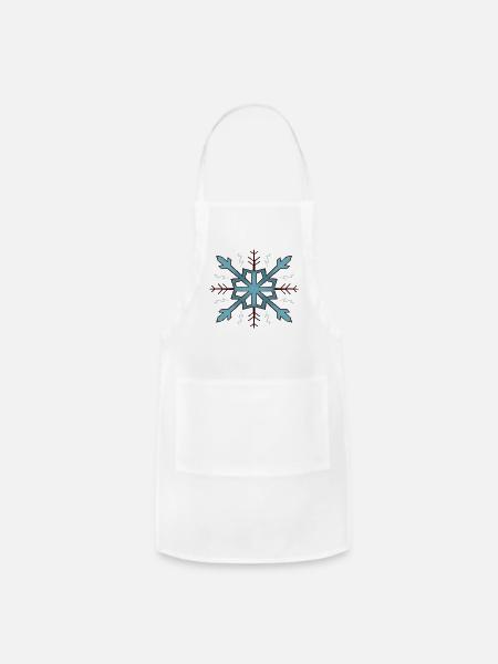 Blue snow flake - Adjustable Apron - white