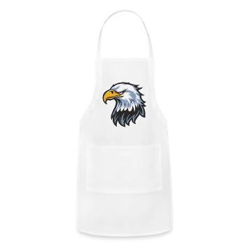 Majestic Eagle Head Illustration - Adjustable Apron - white - Front - Julia (174cm)