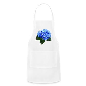 Beautiful Blue Hydrangea - Adjustable Apron - white - Front - Julia (174cm)