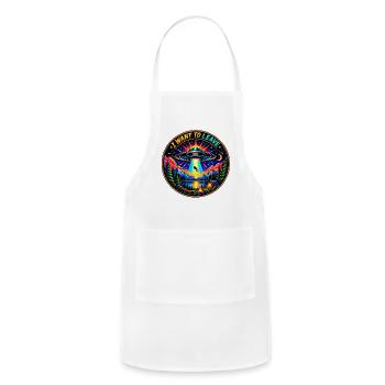 I Want to Leave UFO Patch - Adjustable Apron - white - Front - Julia (174cm)