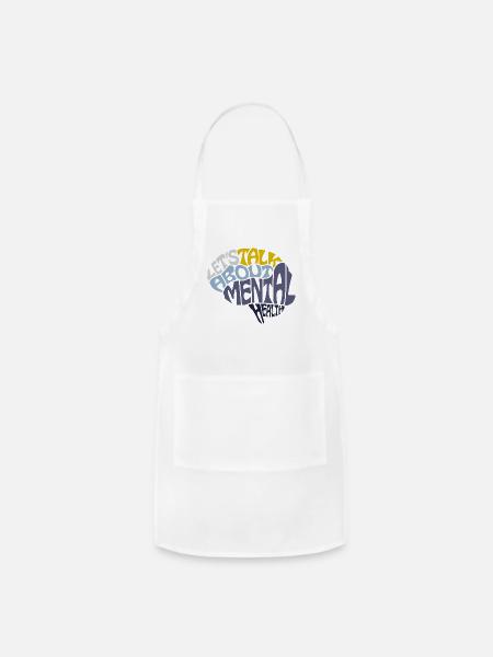 Let's Talk About Mental Health - Adjustable Apron - white
