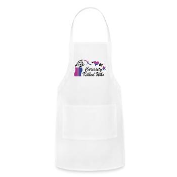 Curiosity Killed Who - Adjustable Apron - white - Front - Julia (174cm)