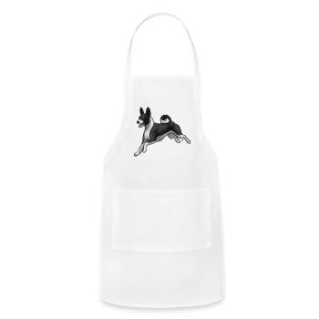Dog Basenji Black And White - Adjustable Apron - white - Front - Julia (174cm)
