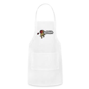 Less Upsetti More Spaghetti Pasta Pun - Adjustable Apron - white - Front - Julia (174cm)